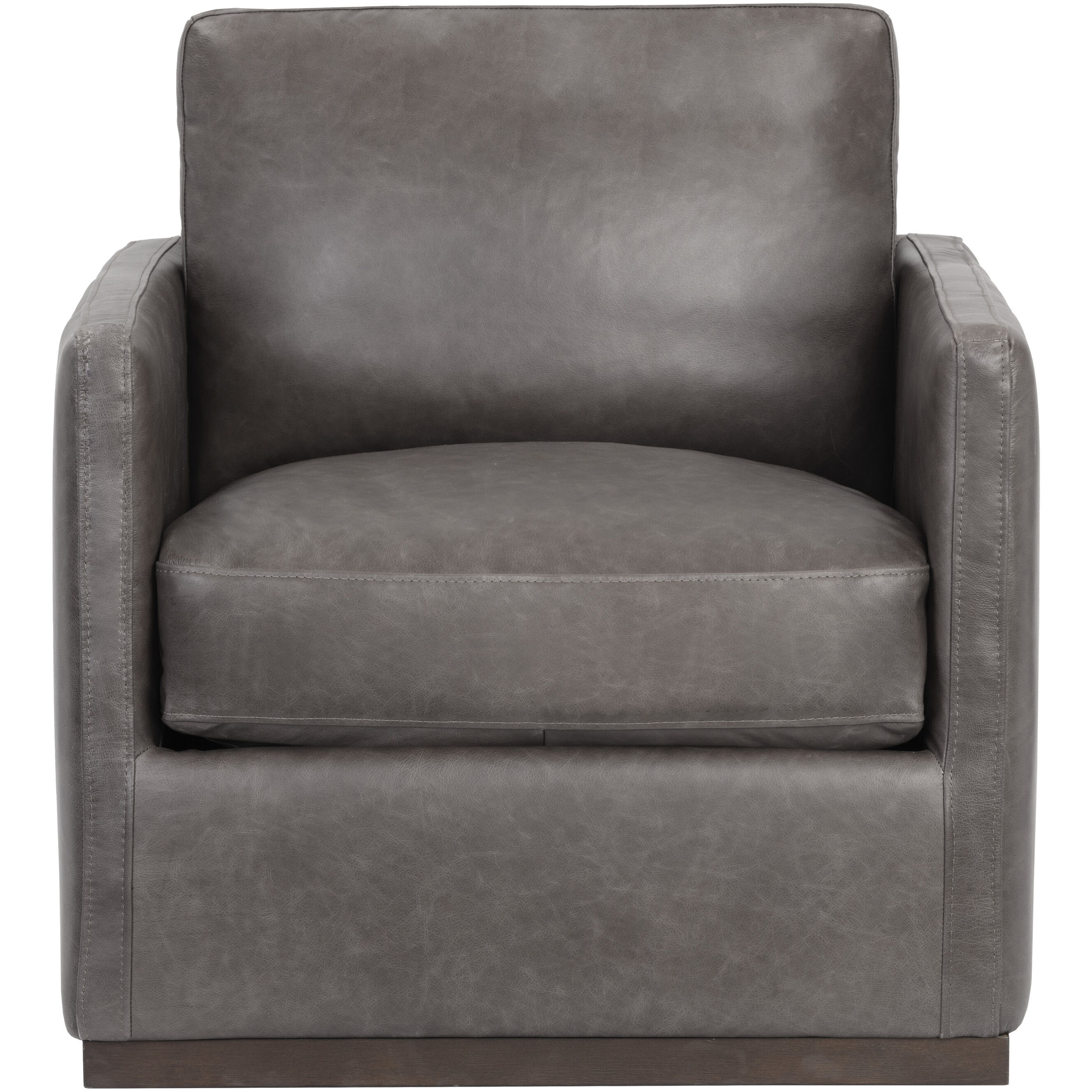 Portman Marseille Concrete Leather Swivel Lounge Chair